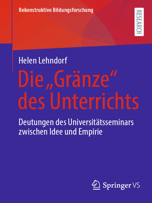 Title details for Die „Gränze" des Unterrichts by Helen Lehndorf - Available